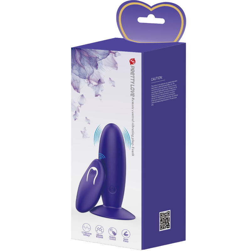 PRETTY LOVE - PLUG ANAL VIBRADOR COM CONTROLE REMOTO ROXO