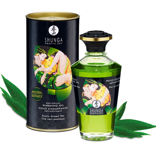 SHUNGA - ÓLEO DE MASSAGEM AQUECEDOR DE CHÁ VERDE ORGÂNICO 100 ML