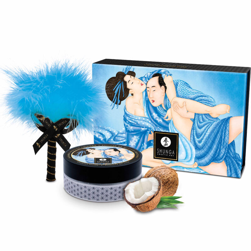 SHUNGA - KIT DE PÓ DE MASSAGEM DE COCO COMESTÍVEL