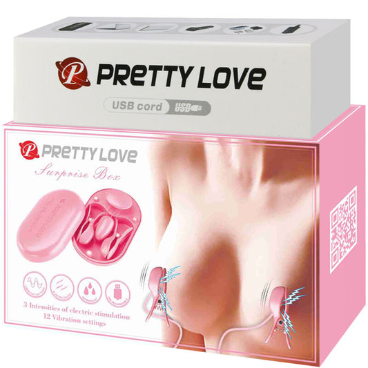 PRETTY LOVE - CAIXA SURPRESA DE GRAMPOS DE ELETROESTIMULAÇÃO ROSA