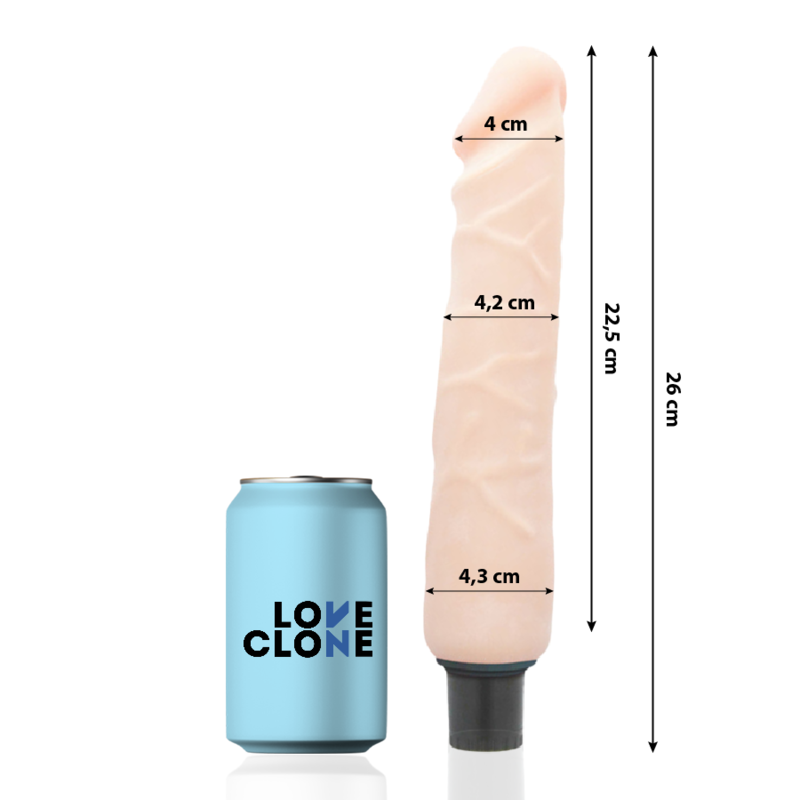 LOVECLONE - VIBRADOR AUTOLUBRIFICANTE JANSEN 26 CM -O- 4,2 CM