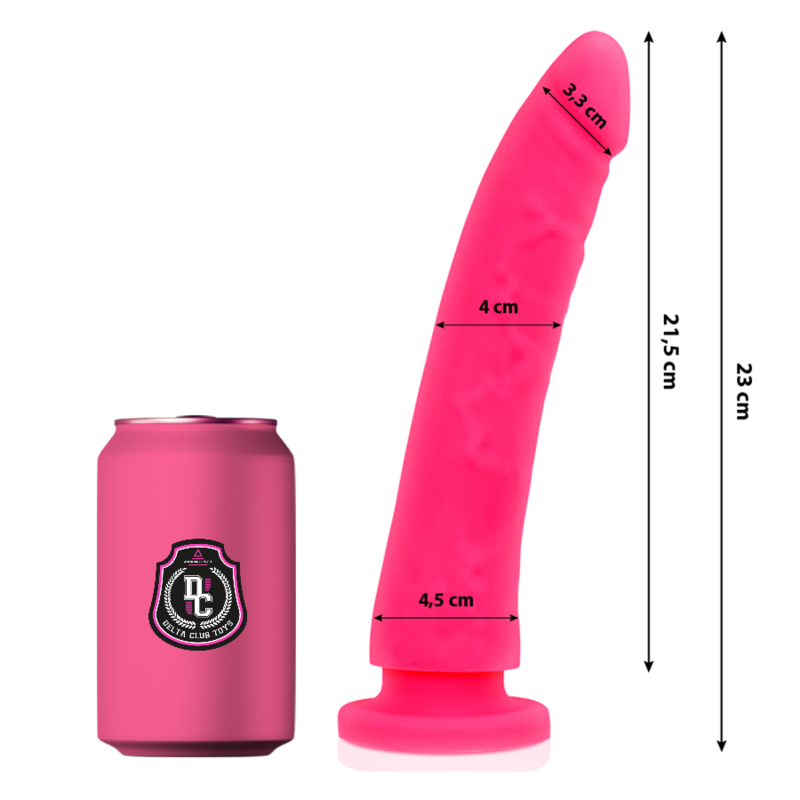 DELTA CLUB - BRINQUEDOS VIBRADOR DE SILICONE MÉDICO ROSA 23 CM -O- 4,5 CM