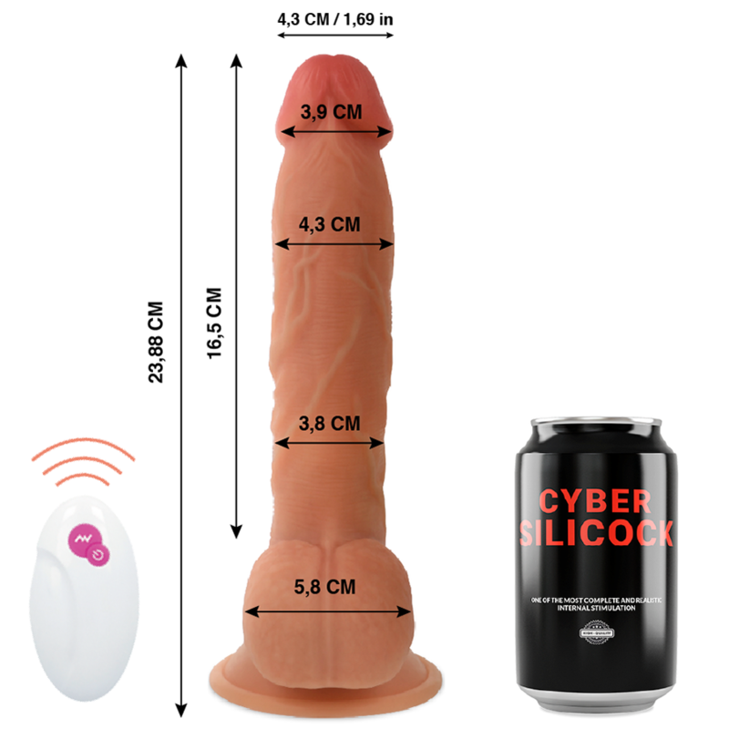 CYBER SILICOCK - CONTROLE REMOTO REALISTA MR JOHN 23,88 CM -O- 4,3 CM