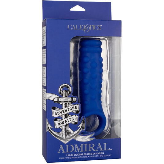 CALEXOTICS - CAPA PARA O PÊNIS COM CONTAS DE SILICONE LÍQUIDO AZUL ADMIRAL