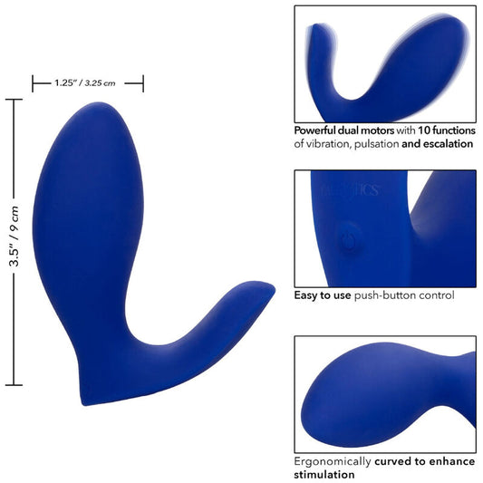 CALEXOTICS - ESTIMULADOR DE PRÓSTATA E VIBRADOR ADMIRAL BLUE RIMMING