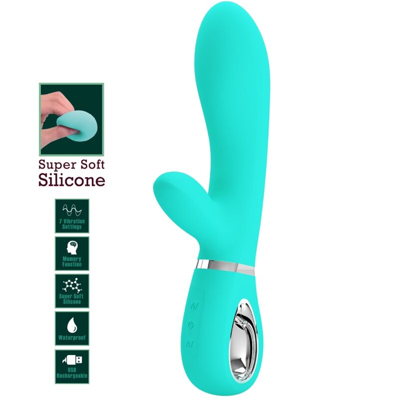 PRETTY LOVE - VIBRADOR MULTIFUNCIONAL G-SPOT THOMAS AQUA GREEN