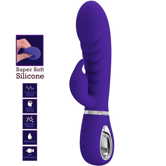 PRETTY LOVE - VIBRADOR MULTIFUNCIONAL PRESCOTT ROXO PARA PONTO G