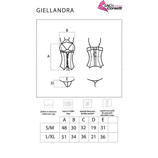 LIVCO CORSETTI FASHION - COLEÇÃO GIELLANDRA FOR THE SENSES CORSET + CALCINHA PRETA