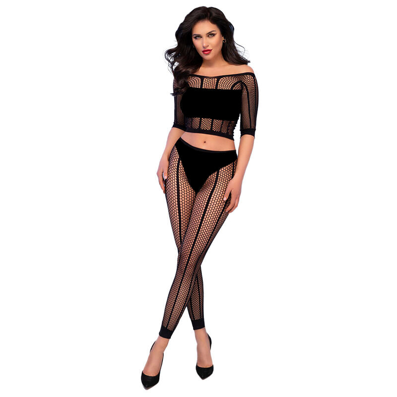 CHILIROSE - CR 4647 TOP & LEGGINGS BLACK S/M