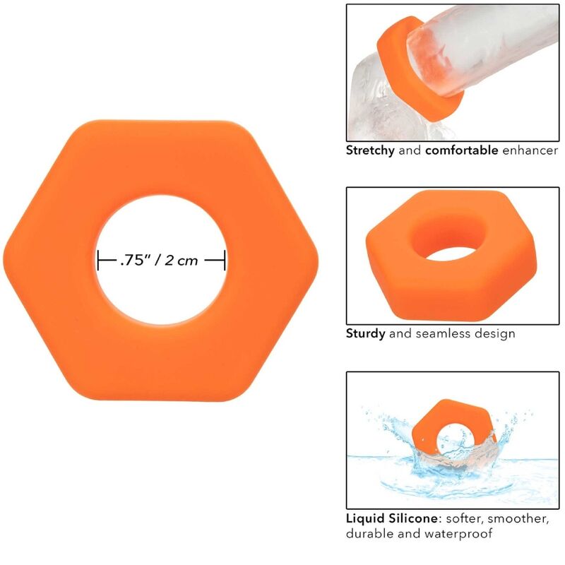 CALEXOTICS - ANEL DE EXTENSÃO ALFA LARANJA SEXÁGONO