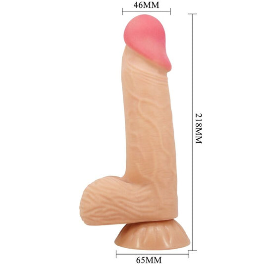 PRETTY LOVE - SÉRIE SKIN DESLIZANTE DILDO REALISTA COM VENTOSA PELE DESLIZANTE 20,6 CM