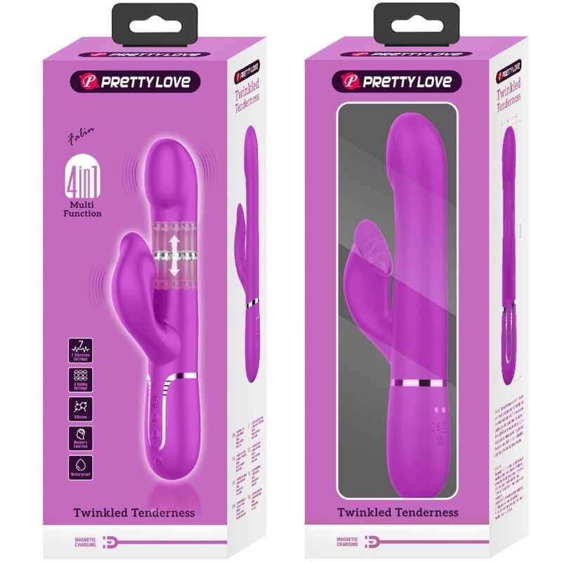 PRETTY LOVE - PURPLE BEADS RABBIT VIBRATOR