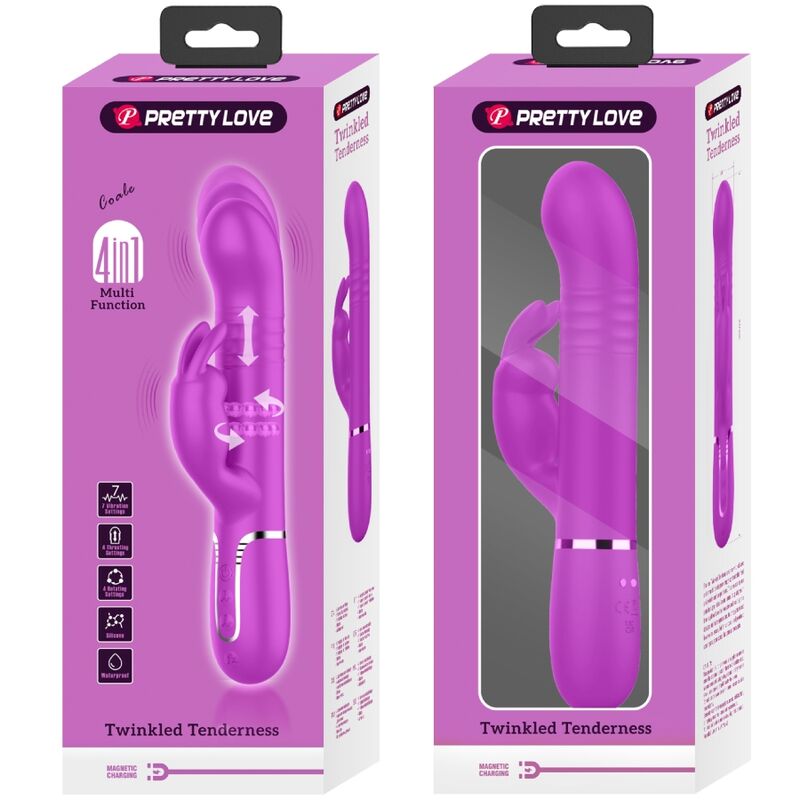 PRETTY LOVE - VIBRADOR COALE RABBIT COM CONTAS ROXAS