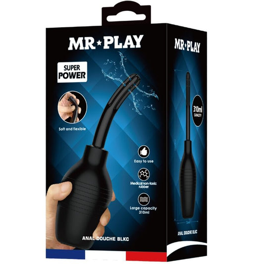 MR PLAY - CHUVEIRO ANAL PRETO SUPER POWER BLKC