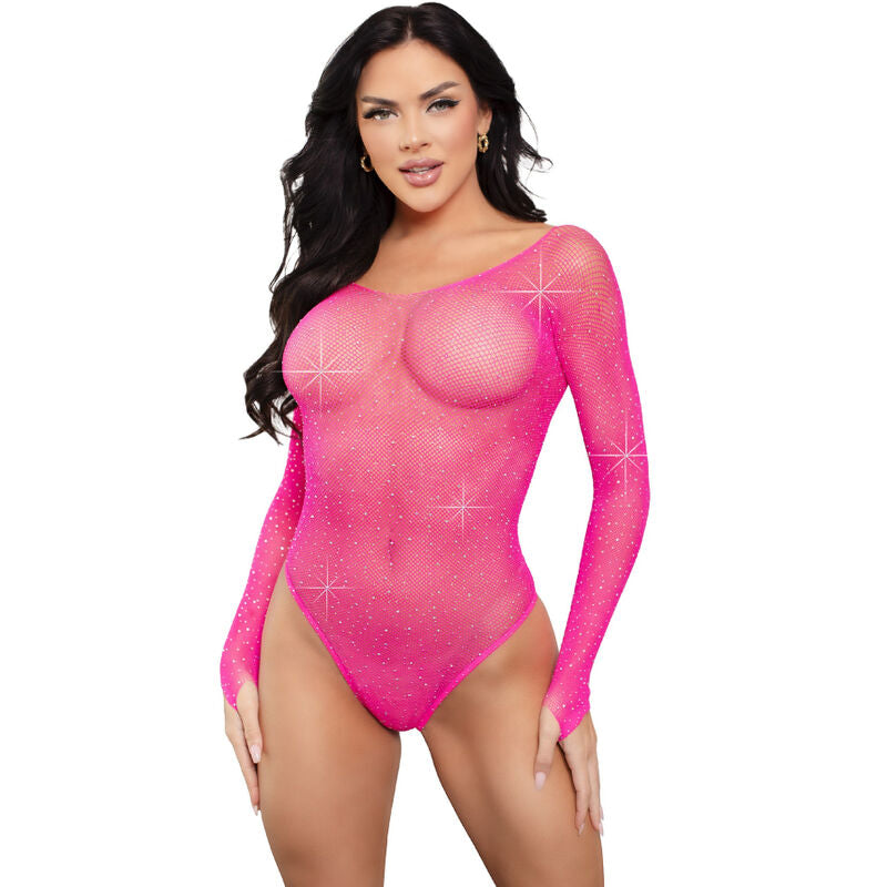 LEG AVENUE - BODY REJILLA CRISTALIZADA VERDE