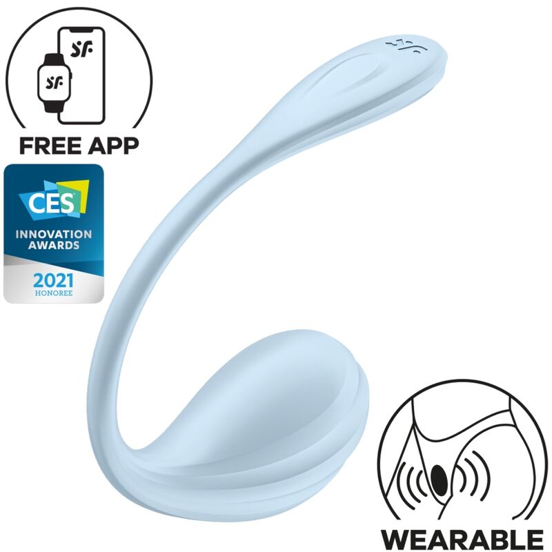 SATISFYER - APLICATIVO GRATUITO ESTIMULADOR DE PONTO G SMOOTH PETAL AZUL CÉU