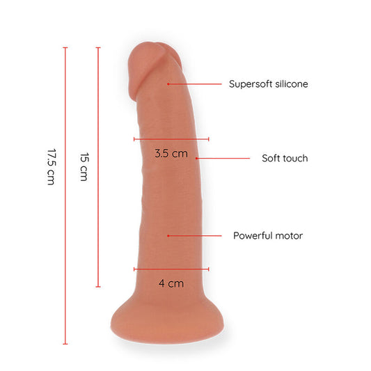 ONINDER - VIBRADOR PEQUENO DILDO BOGOTÁ 9 VELOCIDADES NATURAL 17,5 CM -O- 4 CM - APLICATIVO GRÁTIS