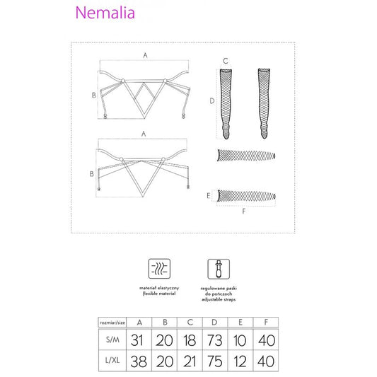 LIVCO CORSETTI FASHION - NEMALIA SET LIGUERO + MEDIA + GUANTES NEGRO