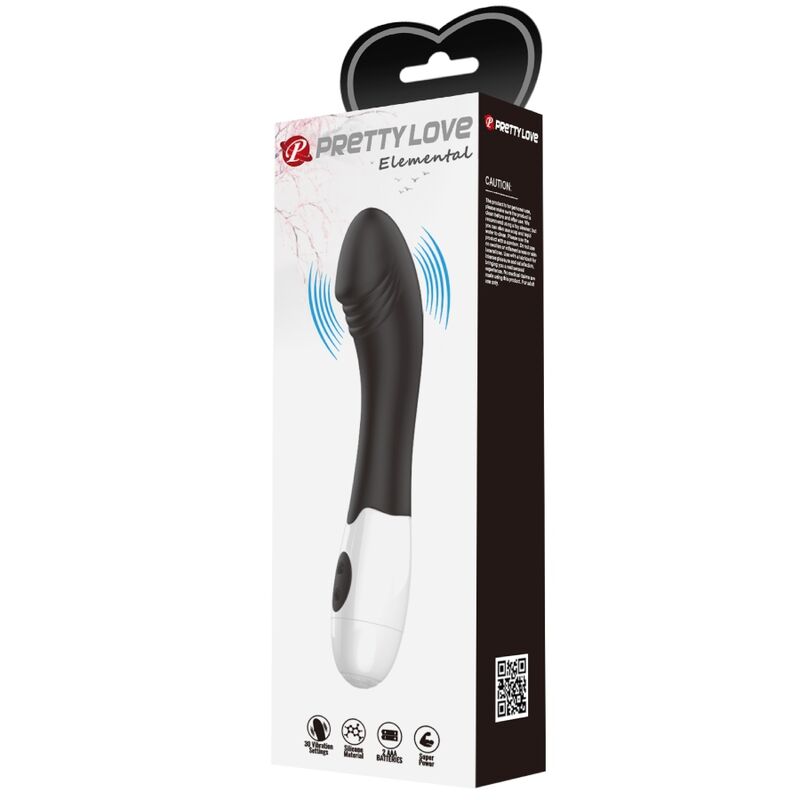 PRETTY LOVE - VIBRADOR ELEMENTAL PONTO G 30 MODOS PRETO