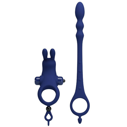 PRETTY LOVE - ANEL VIBRADOR AYAD RABBIT COM PLUGUE AZUL