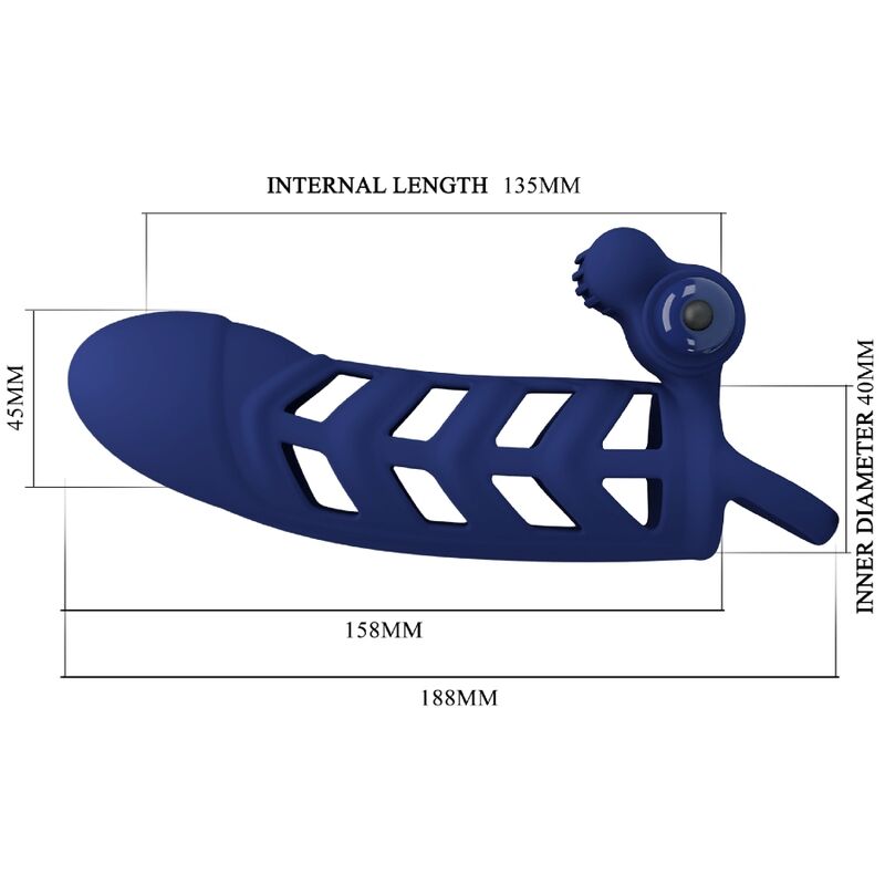 PRETTY LOVE - ANEL VIBRADOR ALTAF COM BAINHA DE SILICONE AZUL