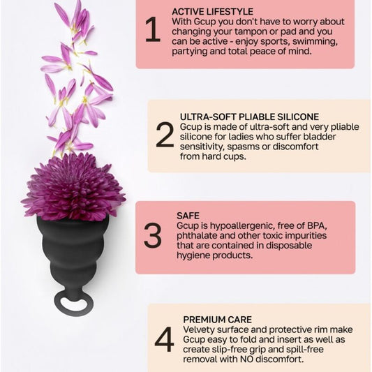 G-VIBE - COPO MENSTRUAL GCUP PRETO