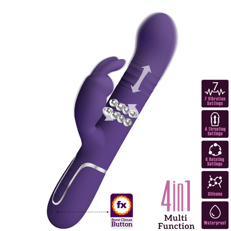 PRETTY LOVE - COALE VIBRADOR RABBIT 4 EM 1 ROXO