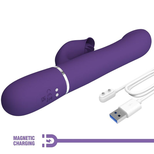 PRETTY LOVE - ZALIN BEADS VIBRADOR COELHO 4 EM 1 ROXO