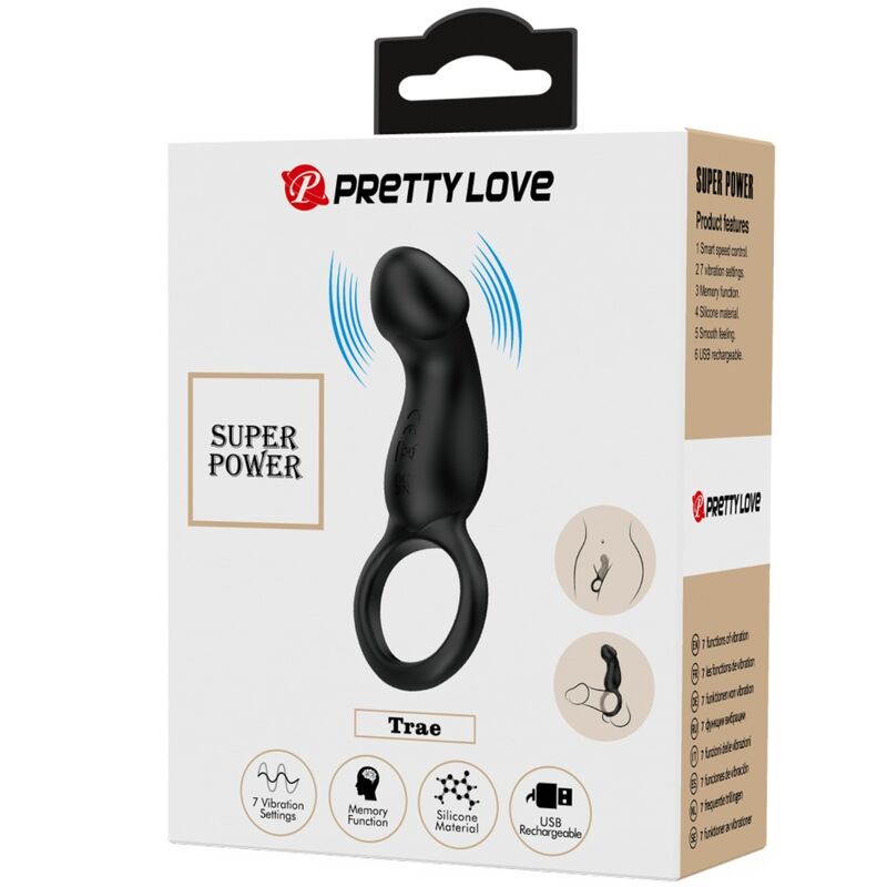 PRETTY LOVE - ANEL VIBRANTE TRAE COM ESTIMULADOR PRETO