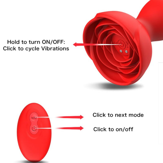 ARMONY - EXTREME A BLOOM VIBRADOR ROSA E PLUG ANAL COM CONTROLE REMOTO VERMELHO