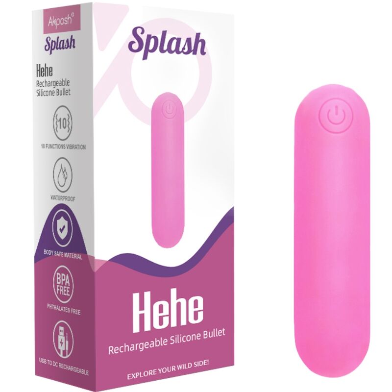 ARMONY - SPLASH HEHE SILICONE BULLET VIBRATOR 10 VIBRATIONS 65 X 15 CM PINK