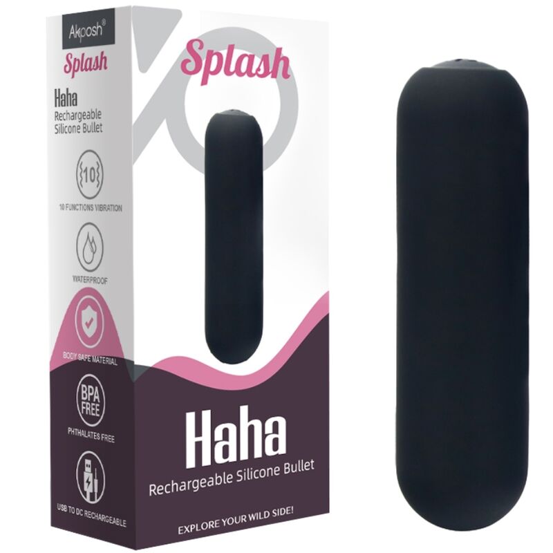 ARMONY - SPLASH HAHA VIBRADOR DE SILICONE 10 VIBRAÇÕES 75 X 19 CM PRETO