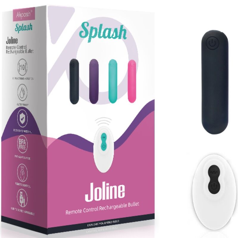 ARMONY - SPLASH JOLINE VIBRADOR DE SILICONE COM CONTROLE REMOTO 10 VIBRAÇÕES 65 X 15 CM PRETO