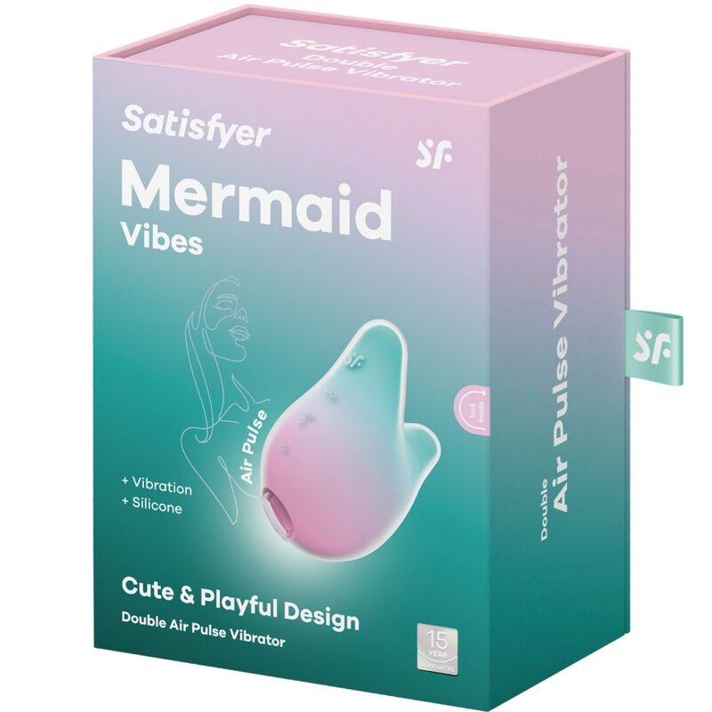 SATISFYER - ESTIMULADOR E VIBRADOR MERMAID VIBES MENTA E ROSA