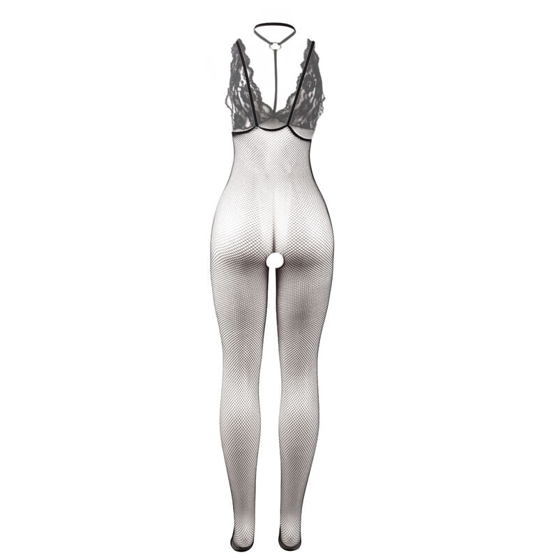 SUBBLIME - 951993 BODYSTOCKING PRETO DE MALHA TRANSPARENTE SEM PELO TAMANHO ÚNICO