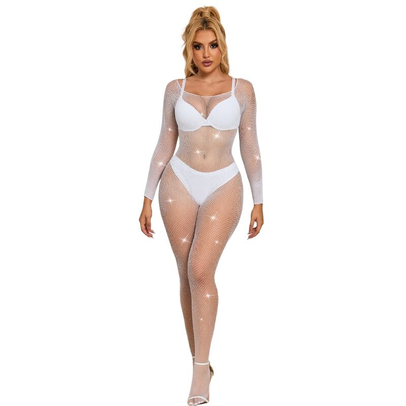 SUBBLIME - 952396 Body arrastão com losangos, mangas compridas, branco, tamanho único