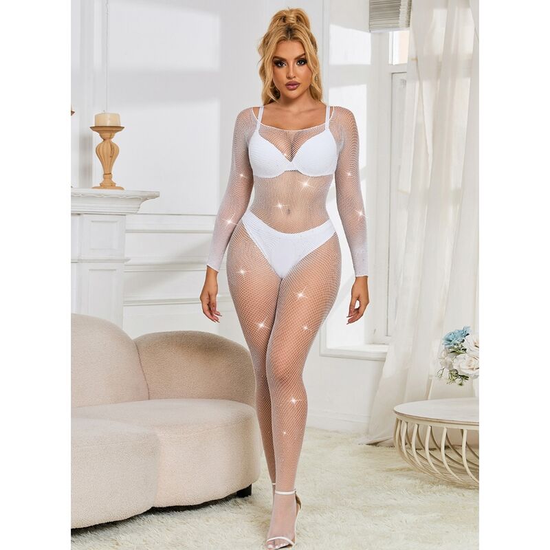 SUBBLIME - 952396 Body arrastão com losangos, mangas compridas, branco, tamanho único