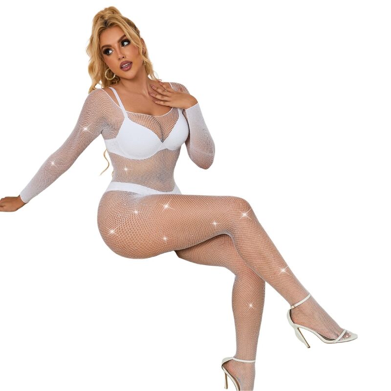 SUBBLIME - 952396 Body arrastão com losangos, mangas compridas, branco, tamanho único