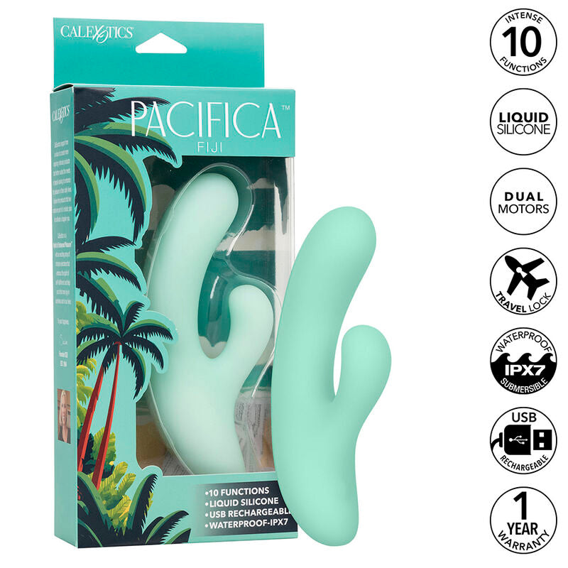 CALEXOTICS - VIBRADOR PACIFICA FIJI E ESTIMULADOR DE PONTO G 10 VIBRAÇÕES AQUÁTICAS