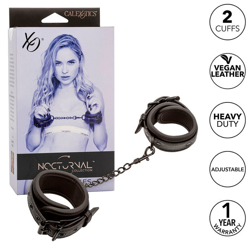 CALEXOTICS - NOCTURNAL BLACK ADJUSTABLE LEATHER CUFFS