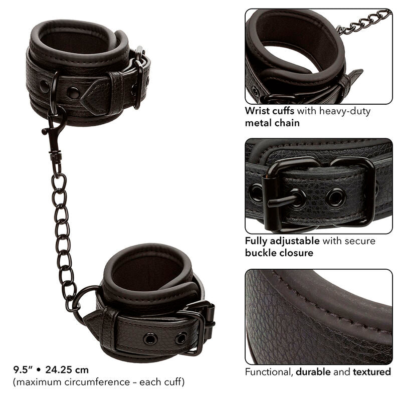 CALEXOTICS - NOCTURNAL BLACK ADJUSTABLE LEATHER CUFFS