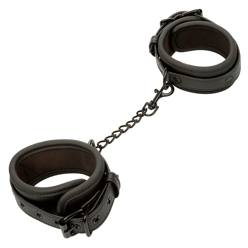 CALEXOTICS - NOCTURNAL ADJUSTABLE BLACK LEATHER ANKLE BRACELETS