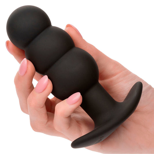 CALEXOTICS - PLUG ANAL COM ESFERAS ROCK BOTTOM 10 VIBRAÇÕES SILICONE PRETO