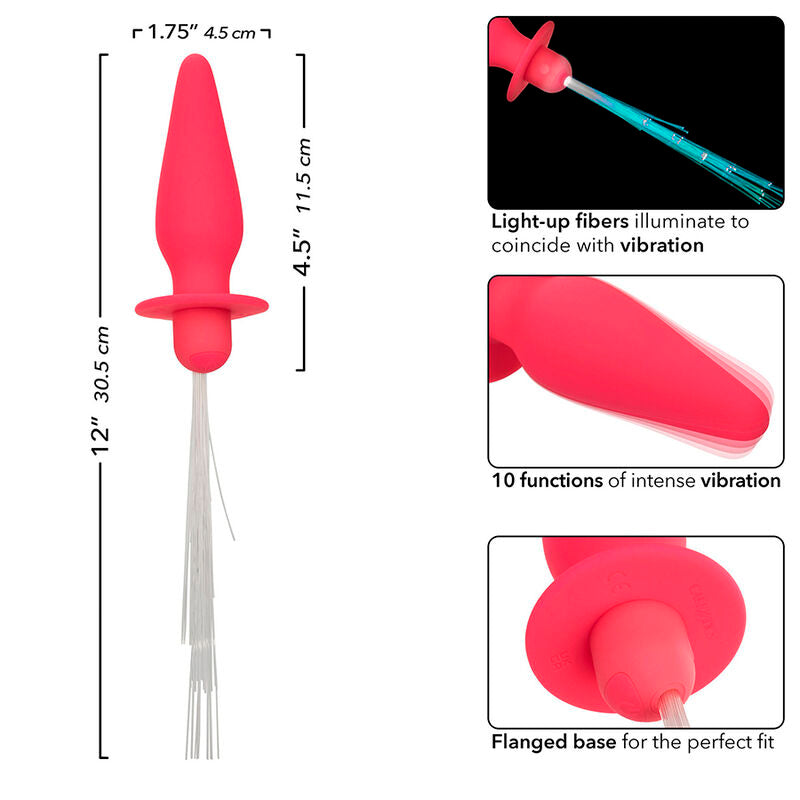 CALEXOTICS - SOUTHERN LIGHTS LIGHT UP ANAL PLUG 10 VIBRATIONS PINK SILICONE