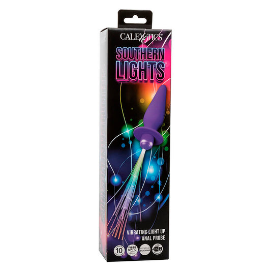 CALEXOTICS - SOUTHERN LIGHTS LIGHT UP PLUG ANAL10 VIBRAÇÕES SILICONE ROXO
