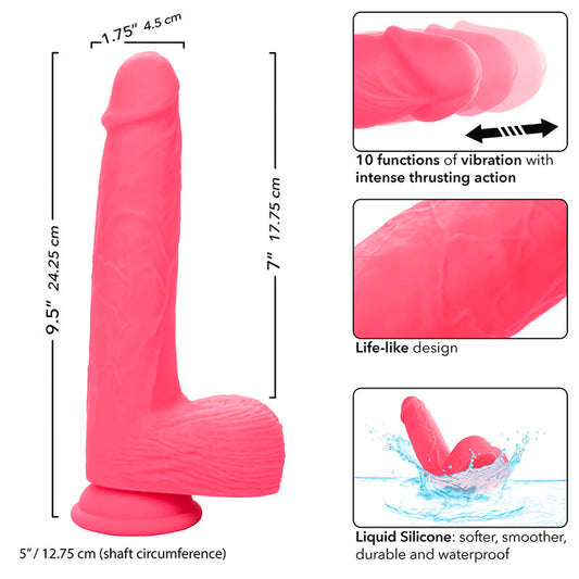 CALEXOTICS - VIBRADOR REALÍSTICO STUDS 10 VIBRAÇÕES ROSA