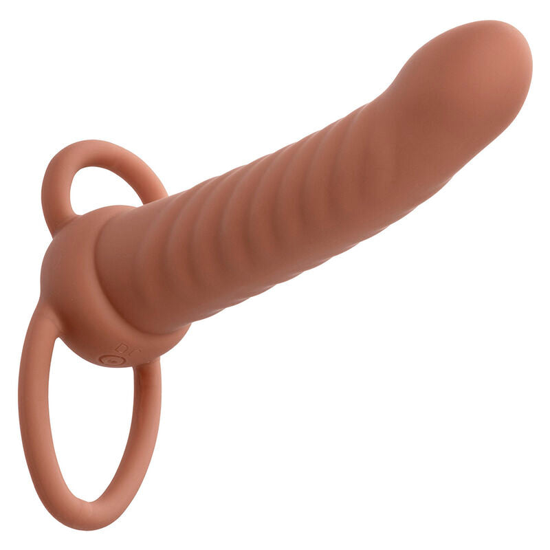 CALEXOTICS - MAXX RIBBED DUPLO PENETRATOR 10 VIBRAÇÕES MARROM