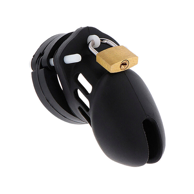 HIDDEN DESIRE - GAIOLA DE CASTIDADE EXTREMA DE SILICONE TAMANHO P PRETA