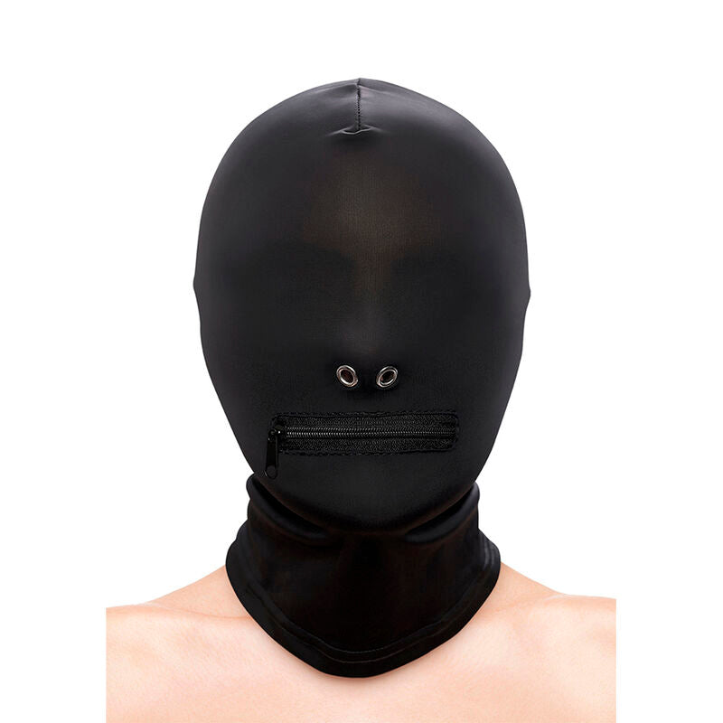 NS NOVELTIES - FETISH & FASHION BLACK NYLON ZIPPERED BALACLAVA