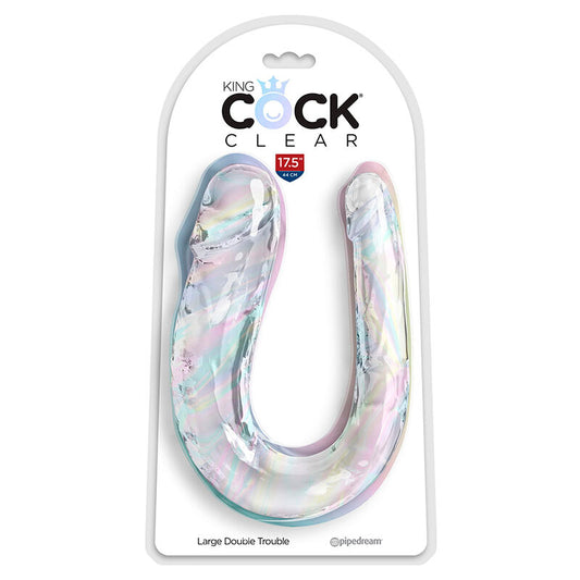 KING COCK - DUPLO PROBLEMA DUPLO DILDO 44 CM TRANSPARENTE